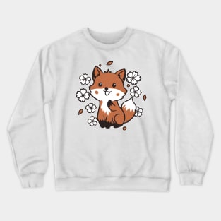 Curious Kawaii Fox Crewneck Sweatshirt